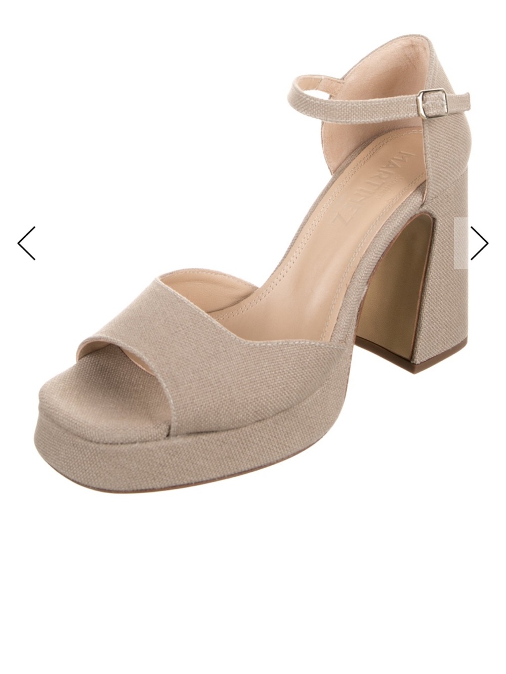 Souliers Martinez Platform Block Heel Sandal - Beige